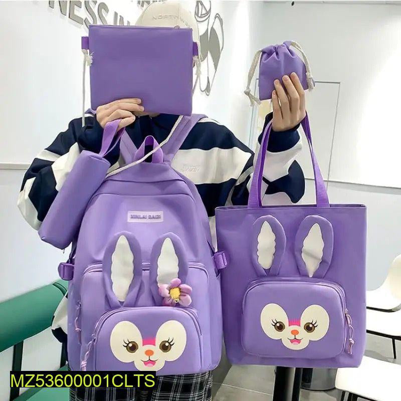 Rabbit style 5 PCs nylon backpack set t4trendz