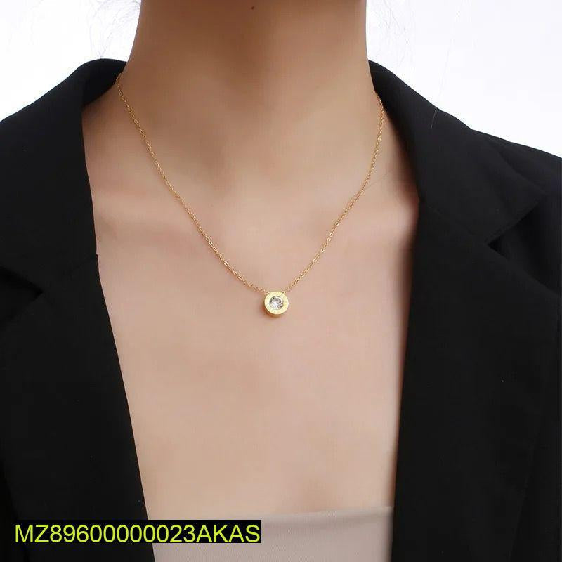 Round trendy gold plated pendant t4trendz