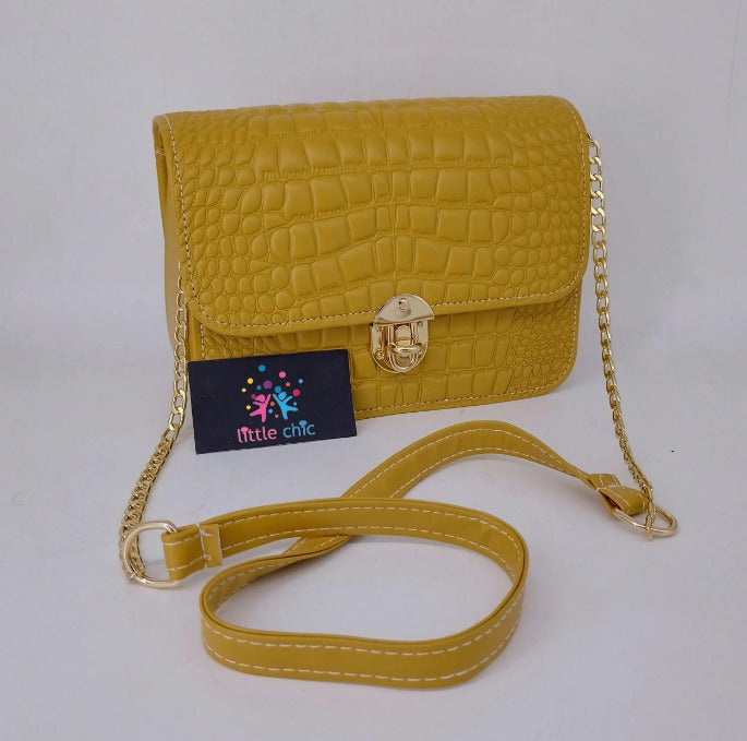 Stylish crocodile texture cross body bag Little chic