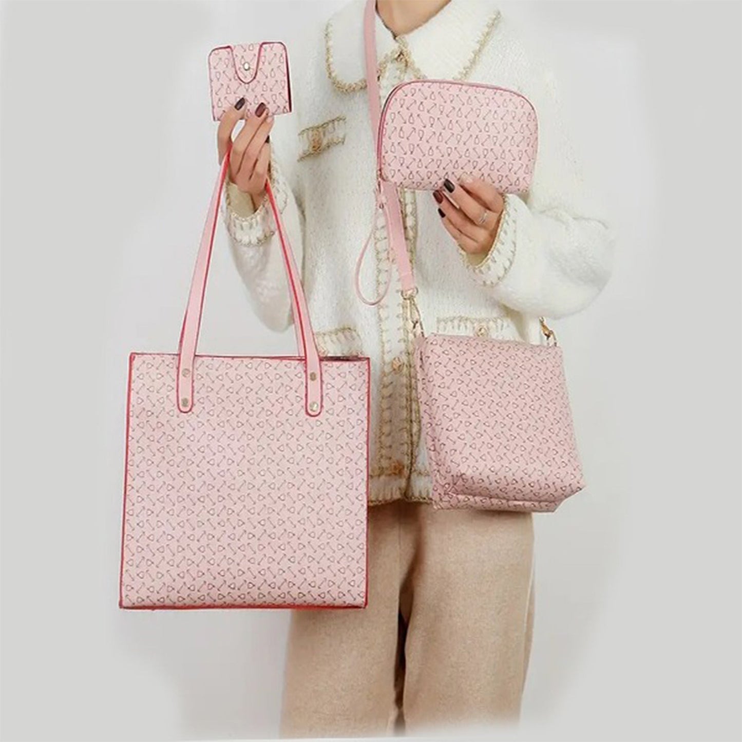 Elegent 4pcs leather handbag Little chic