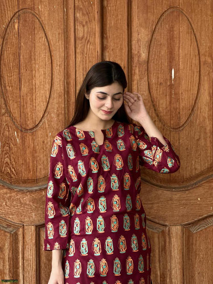 Two PCs women stitched printed Arabic lawn suite shirt and trouser t4trendz
