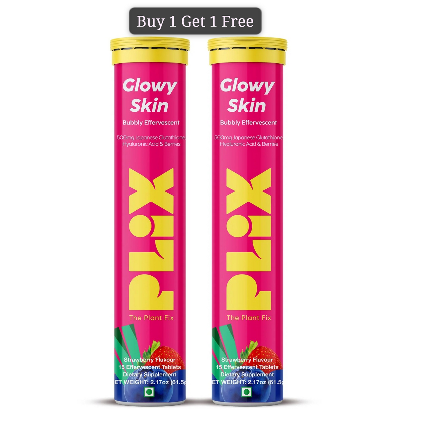 PLIX Glowy Skin 500mg Glutathione with Hyaluronic Acid-Buy 1 Get 1 Free