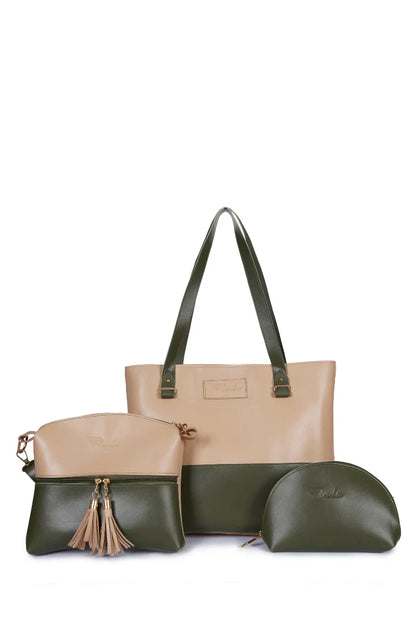PeachBlack Combo 3 Piece women handbags set t4trendz