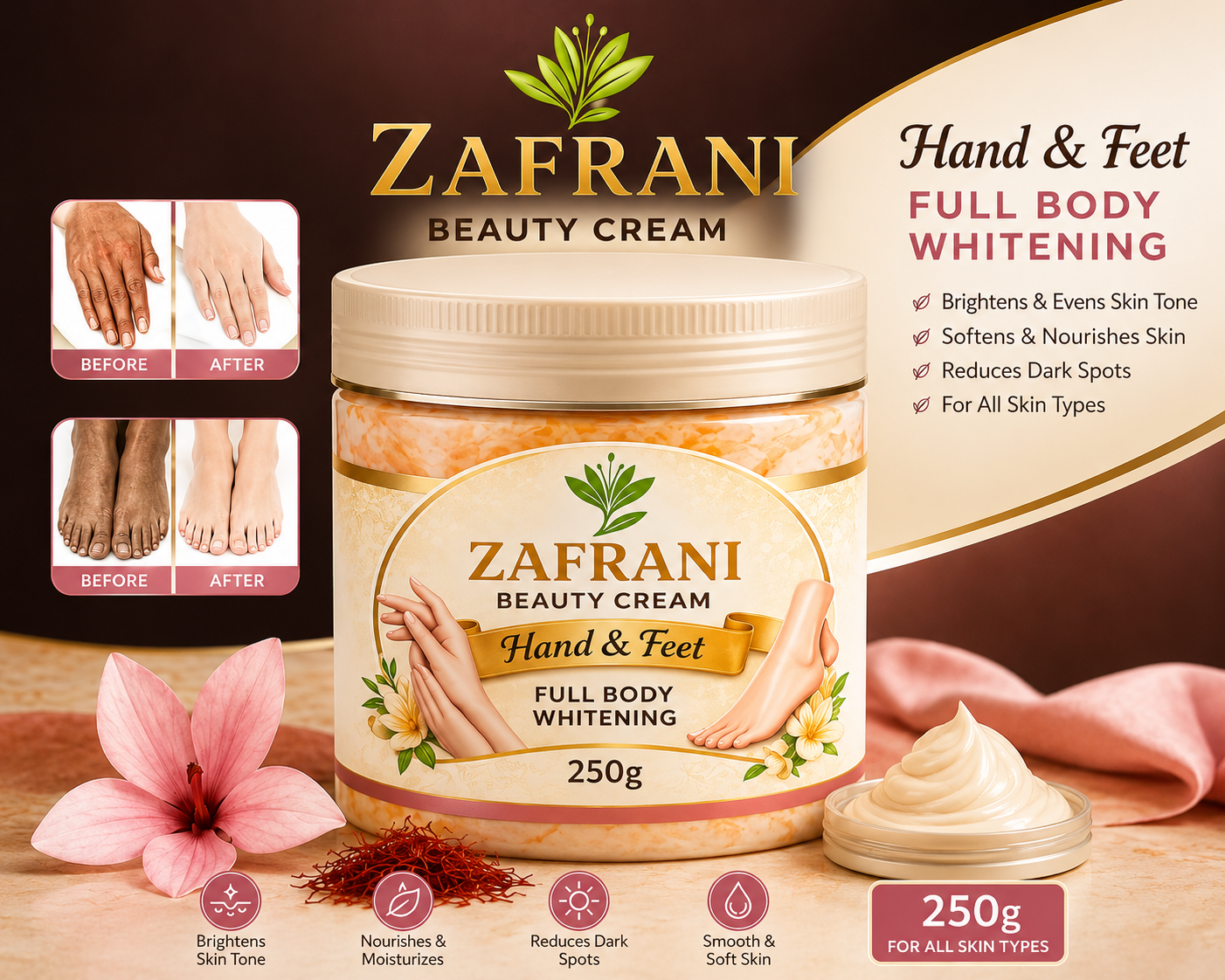 Zafrani Glow Gold Serum Cream – 100% Organic Buy 1 Get 1 Free