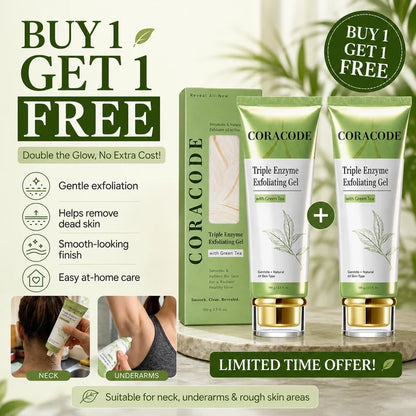 Coracode Triple Enzyme Exfoliating Gel with Green Tea (Buy 1 Get 1 Free)