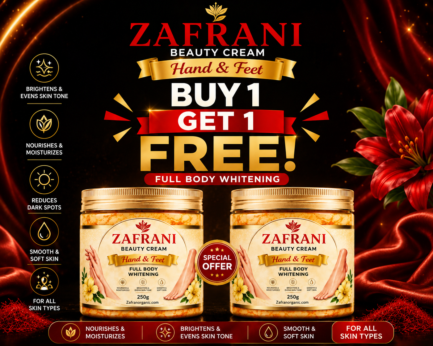 Zafrani Glow Gold Serum Cream – 100% Organic Buy 1 Get 1 Free