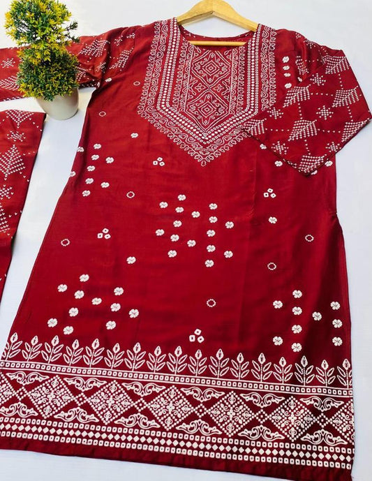two pcs linen stitched shirt and trouser t4trendz