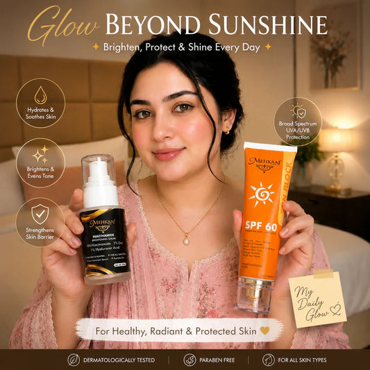 Glow & Protect – Niacinamide Brightening Serum + SPF 60 Sunblock