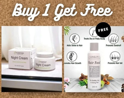 HEALTH HEALER NIGHT CREAM WITH FREE 7 FOOD HAIR OIL
