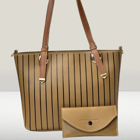 2 PCs leather hand bag set