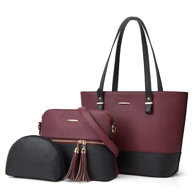 Shop Large Capacity Premium 3pcs Handbag Set at T4Trendz t4trendz