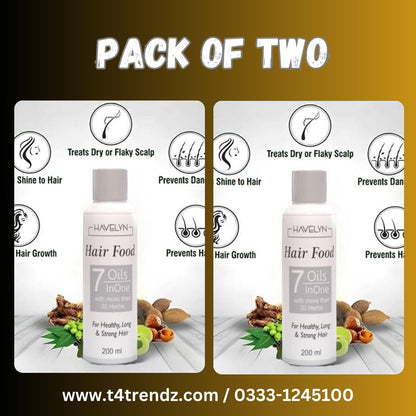 pack of two Hair food 7 in 1 oils - 200ml t4trendz